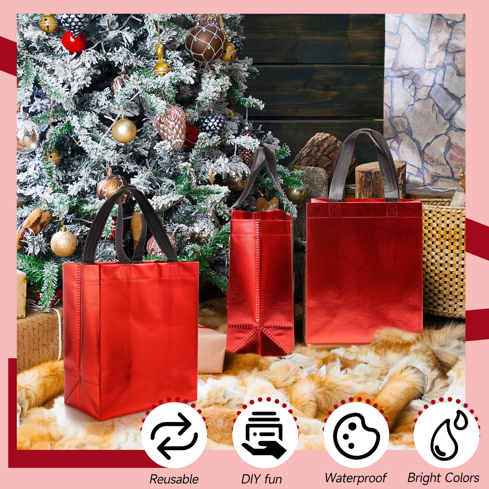 Eccliy glossy red gift bags with handles add a premium touch for events.