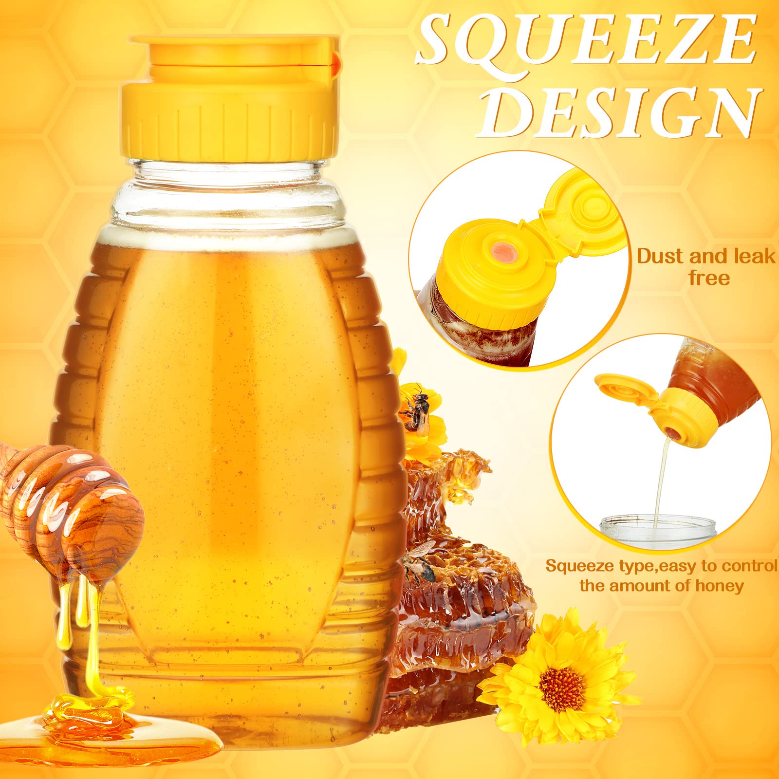Eccliy clear honey jar enables precise portioning for tea and breakfast.