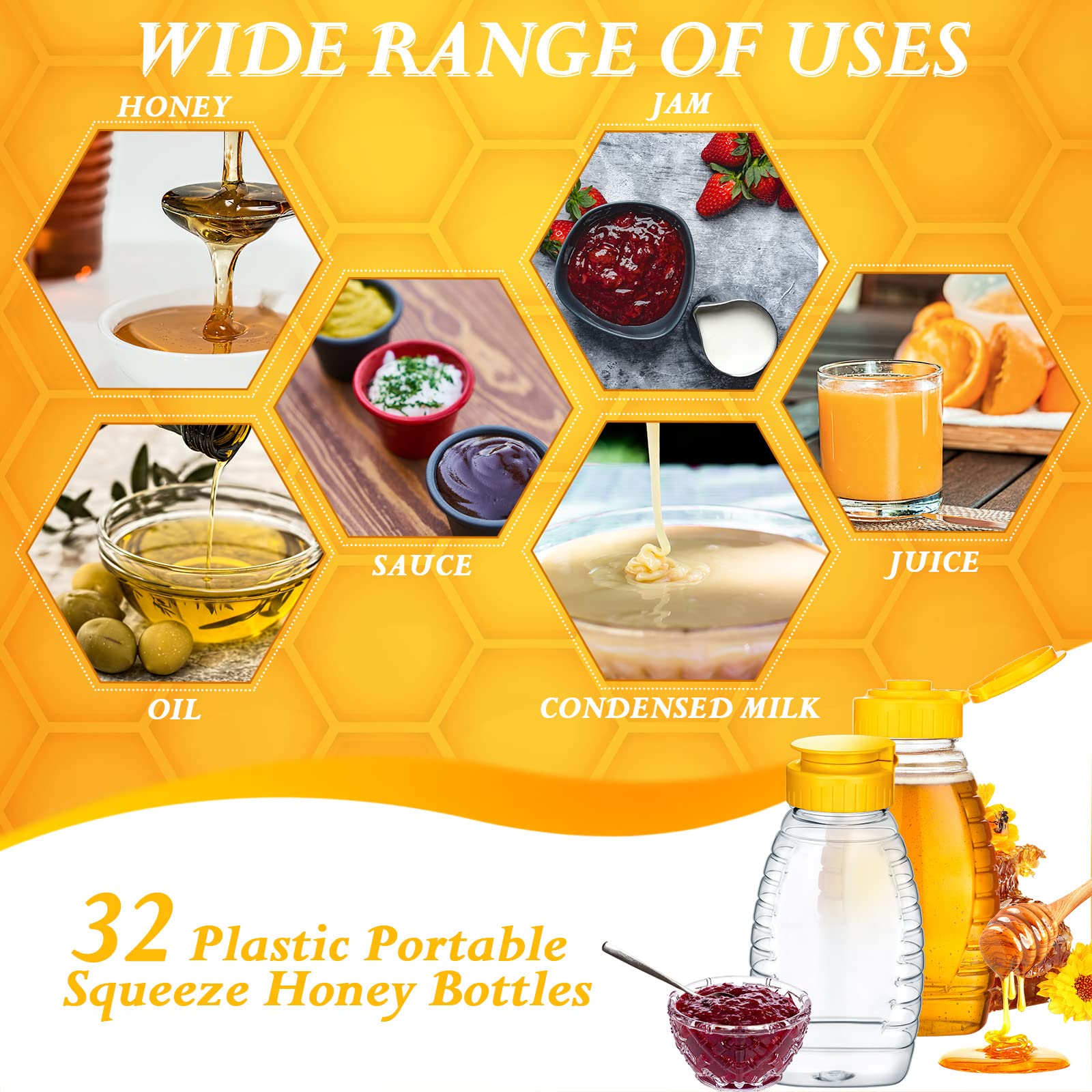 Eccliy kitchen-use honey jar set supports versatile storage in any dining space.