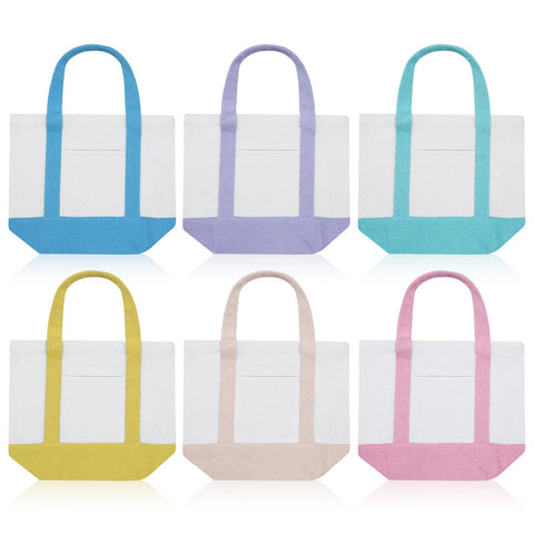 Eccliy mini canvas tote pink with detailed stitching, durable everyday bag for errands
