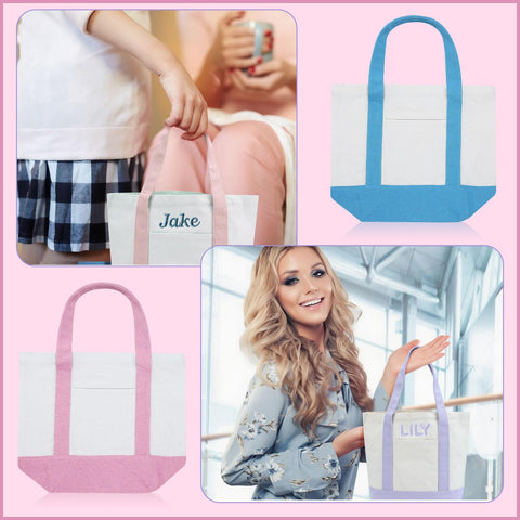 Eccliy mini canvas tote exterior pocket, handy carry for small items