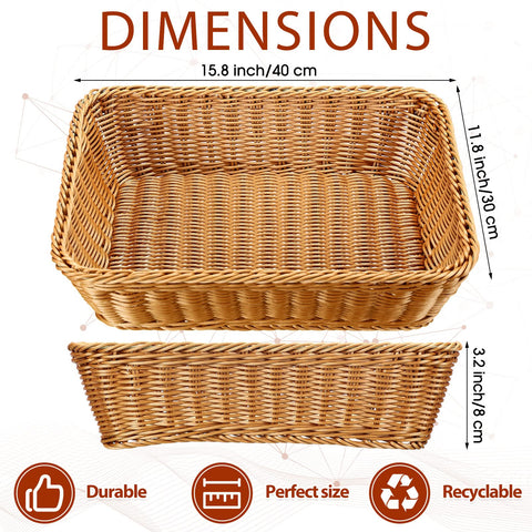 Eccliy poly wicker basket with reinforced rim for durable serving.