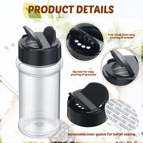 Eccliy spice jars with wide mouths for easy filling and refilling.