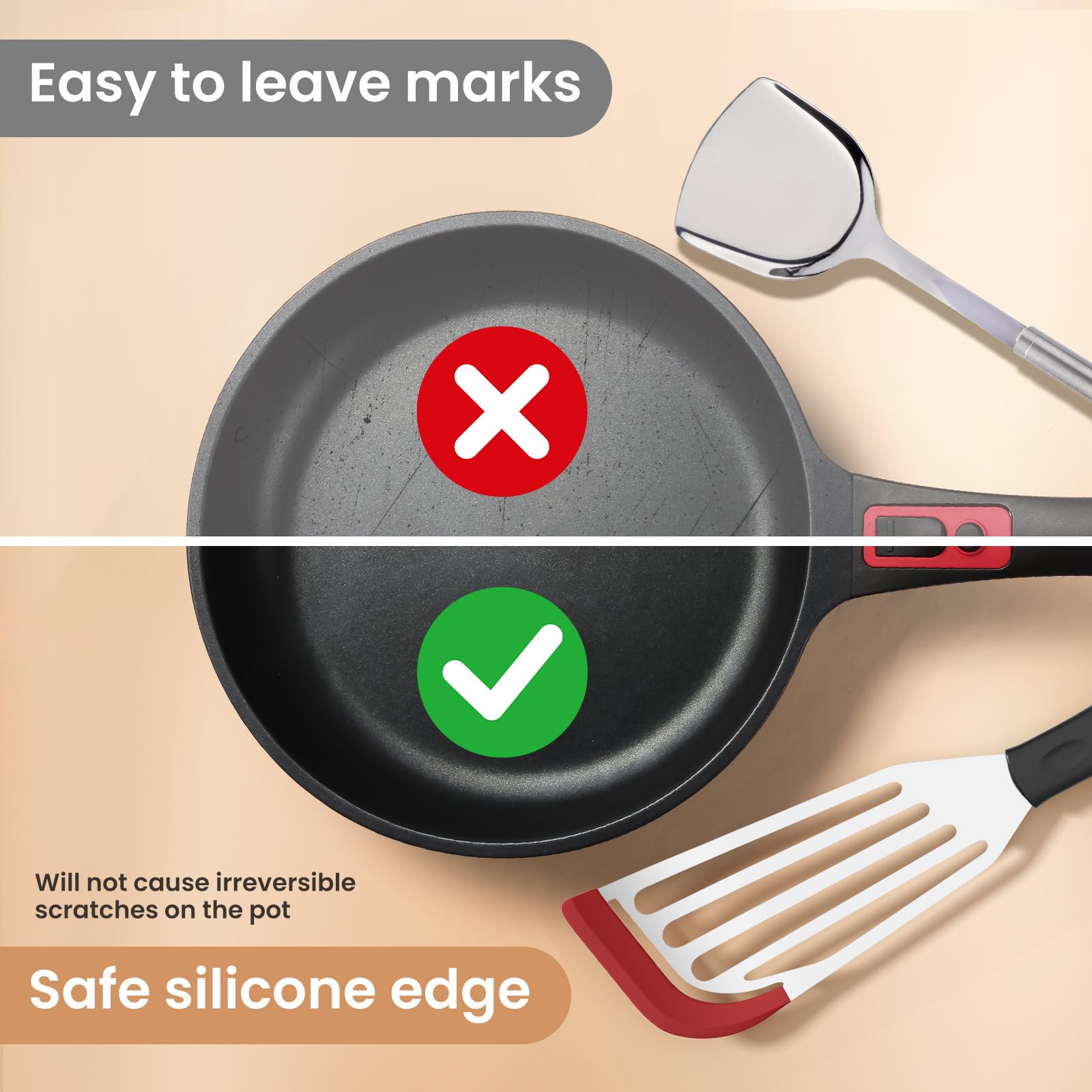 Ecerangus small pancake spatula for turning omelets and eggs.