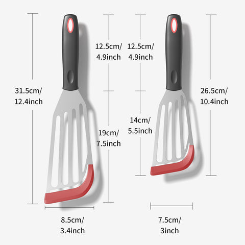 Ecerangus slotted fish turner with thin 0.8mm profile for draining oil.