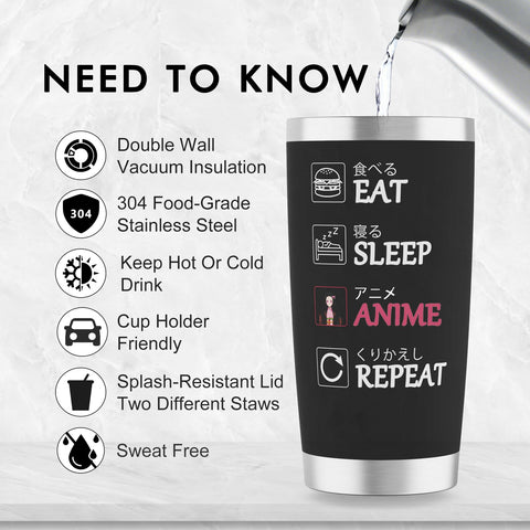 EchoMaven 20oz anime tumbler convention-ready, perfect for events