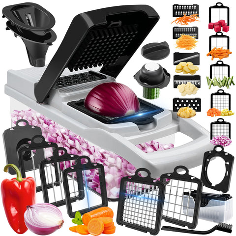 ECLENYES vegetable chopper blades close-up for precise slicing and quick meal prep.