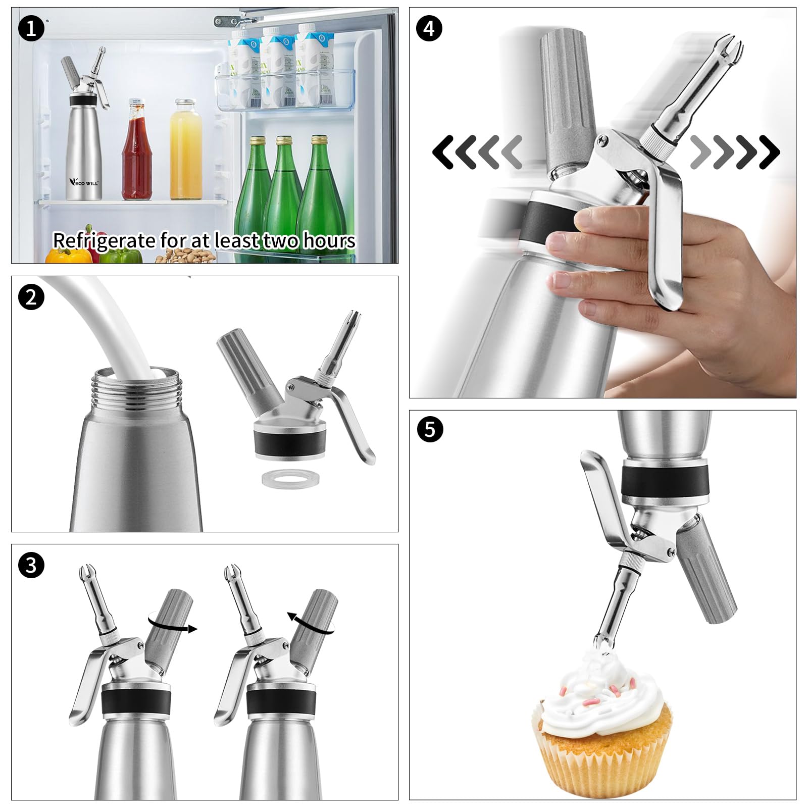 ECO-WILL ergonomic handle ensures comfortable grip during shaking