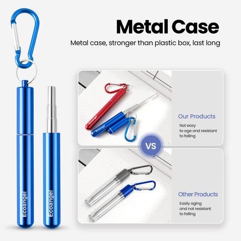 Ecoangel straw with color silicone tips for safe, comfortable sipping.