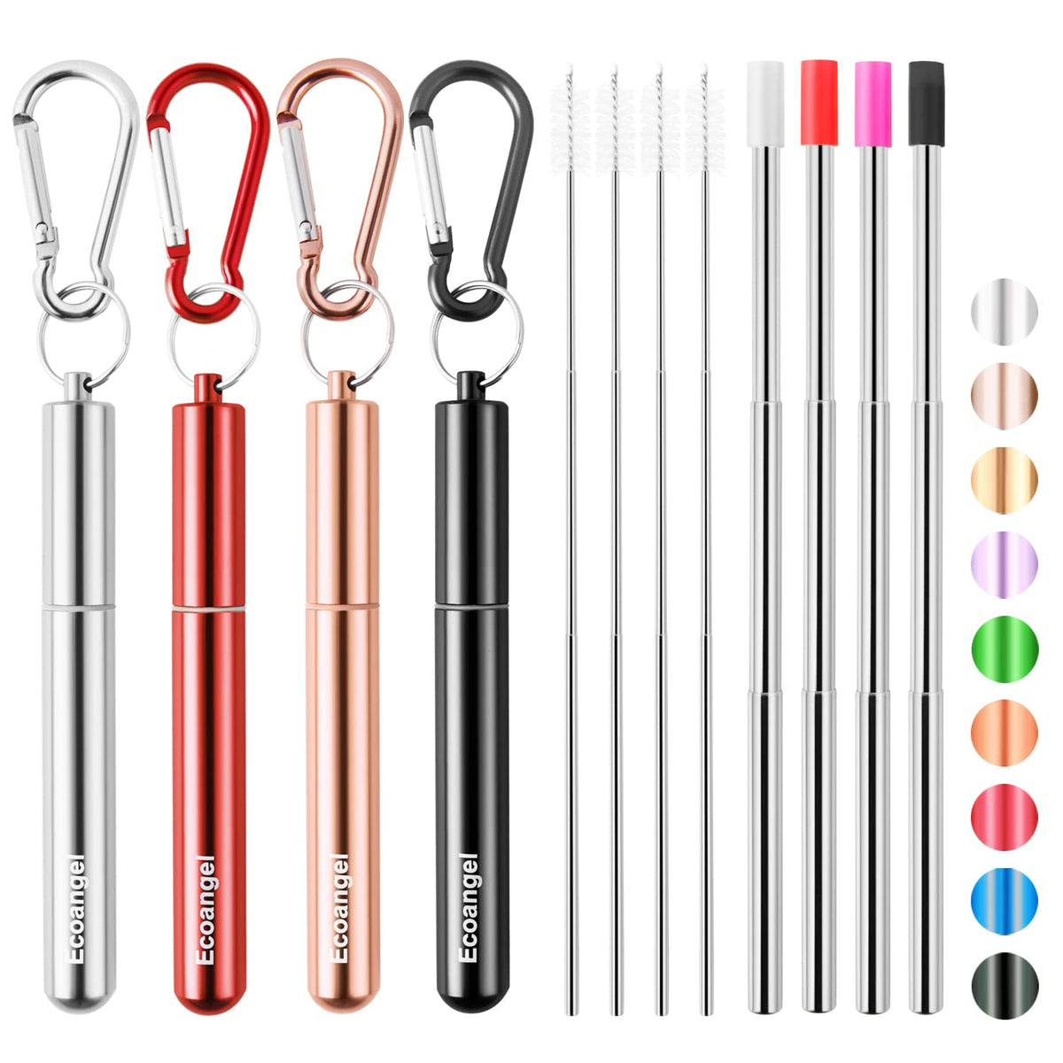 Ecoangel Cruise Straws compact case keeps them travel-ready and easy to pack.