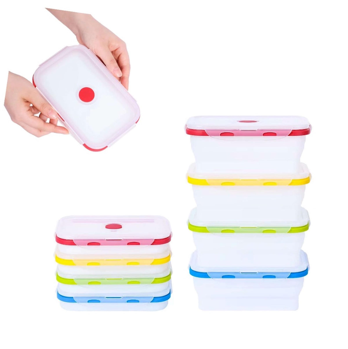 ECOBERI collapsible containers folded-compact for space-saving travel and simple storage.