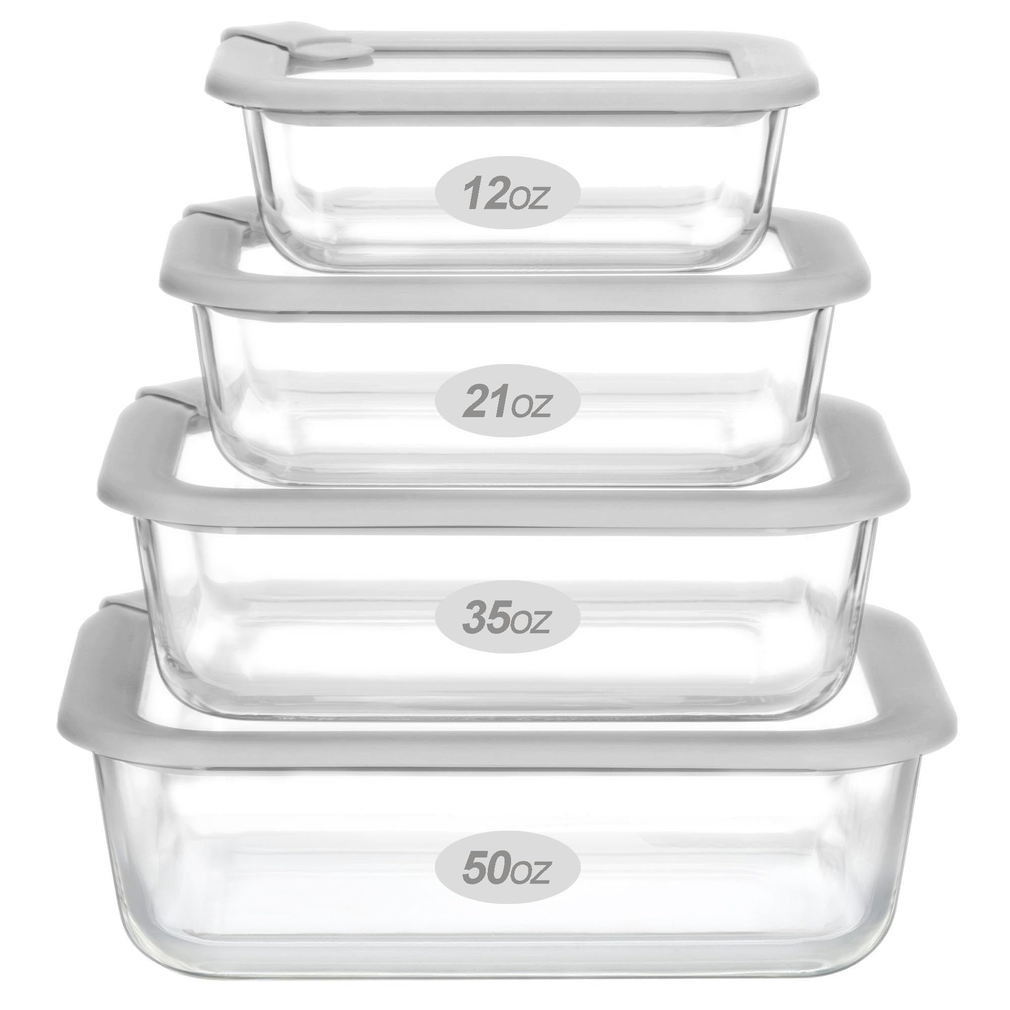 EcoEvo 50oz glass container with lid for meal prep and freshness.