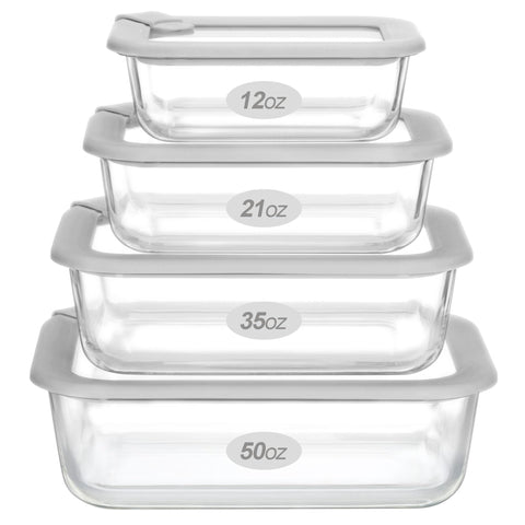 EcoEvo 50oz glass container with lid for meal prep and freshness.