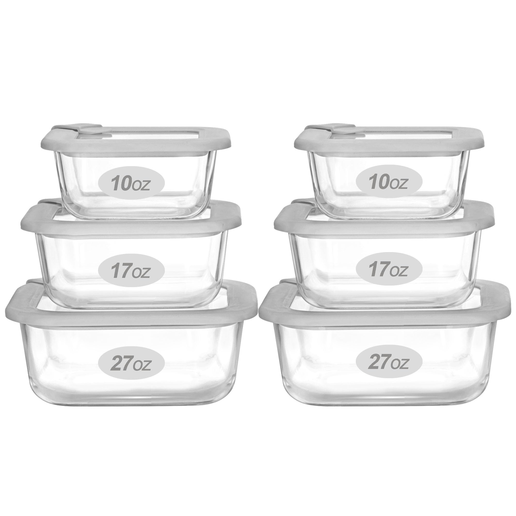 EcoEvo glass square 27oz with silicone lid for meal prep and freshness.