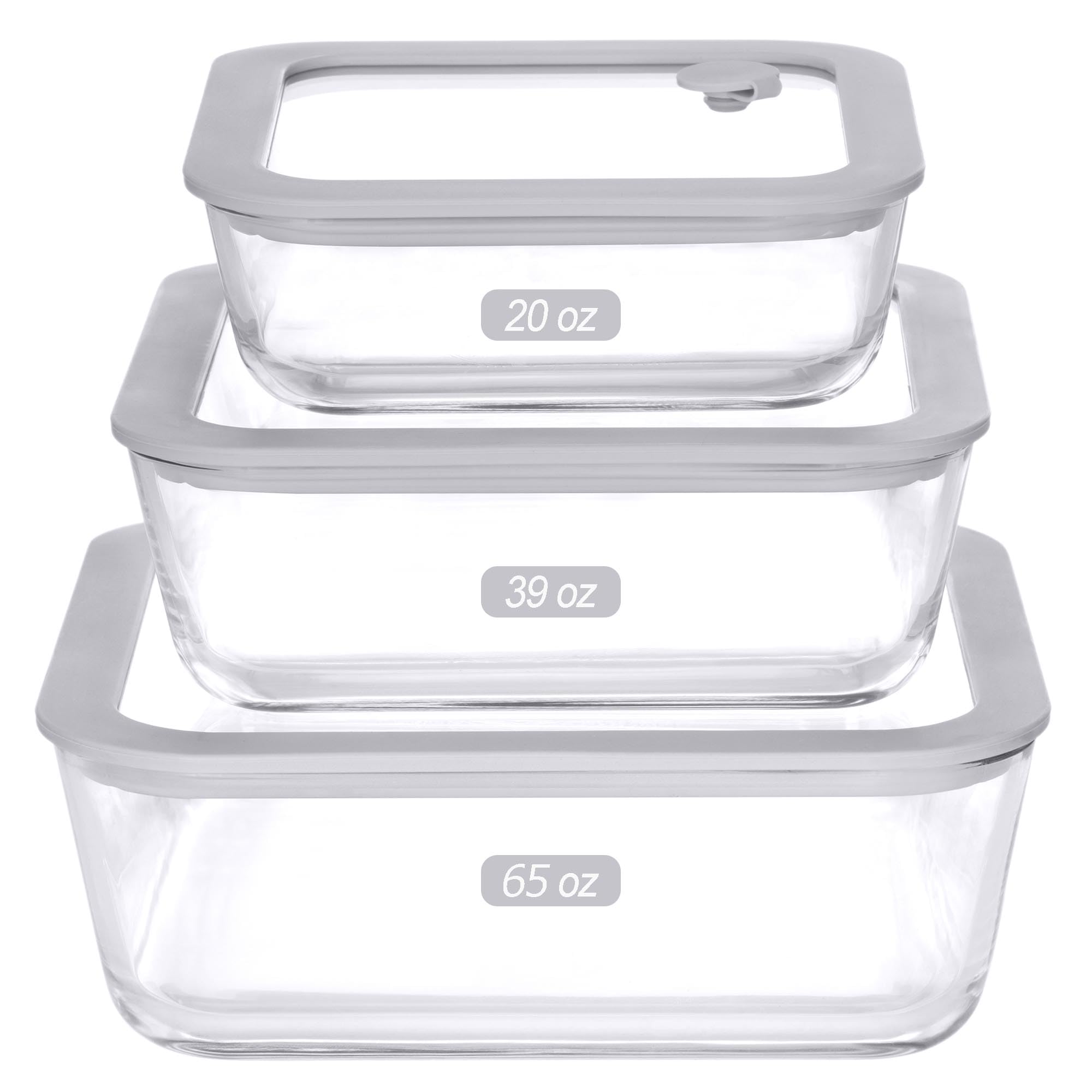 EcoEvo square 65oz container with silicone-framed lid keeps leftovers fresh and easy to stack