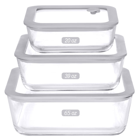 EcoEvo square 65oz container with silicone-framed lid keeps leftovers fresh and easy to stack