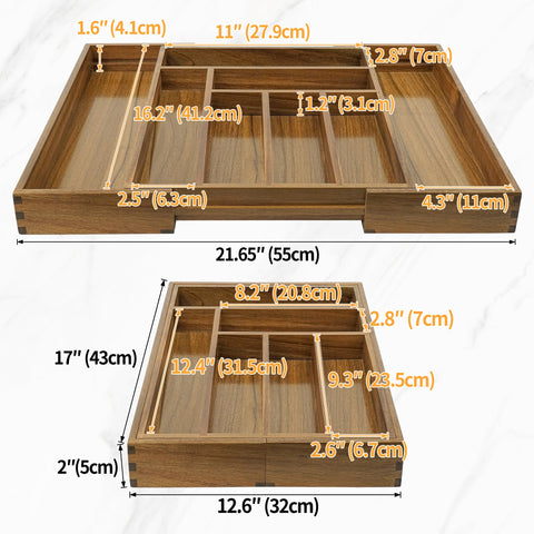 EcoFives acacia makeup organizer for cosmetics in vanity drawers.