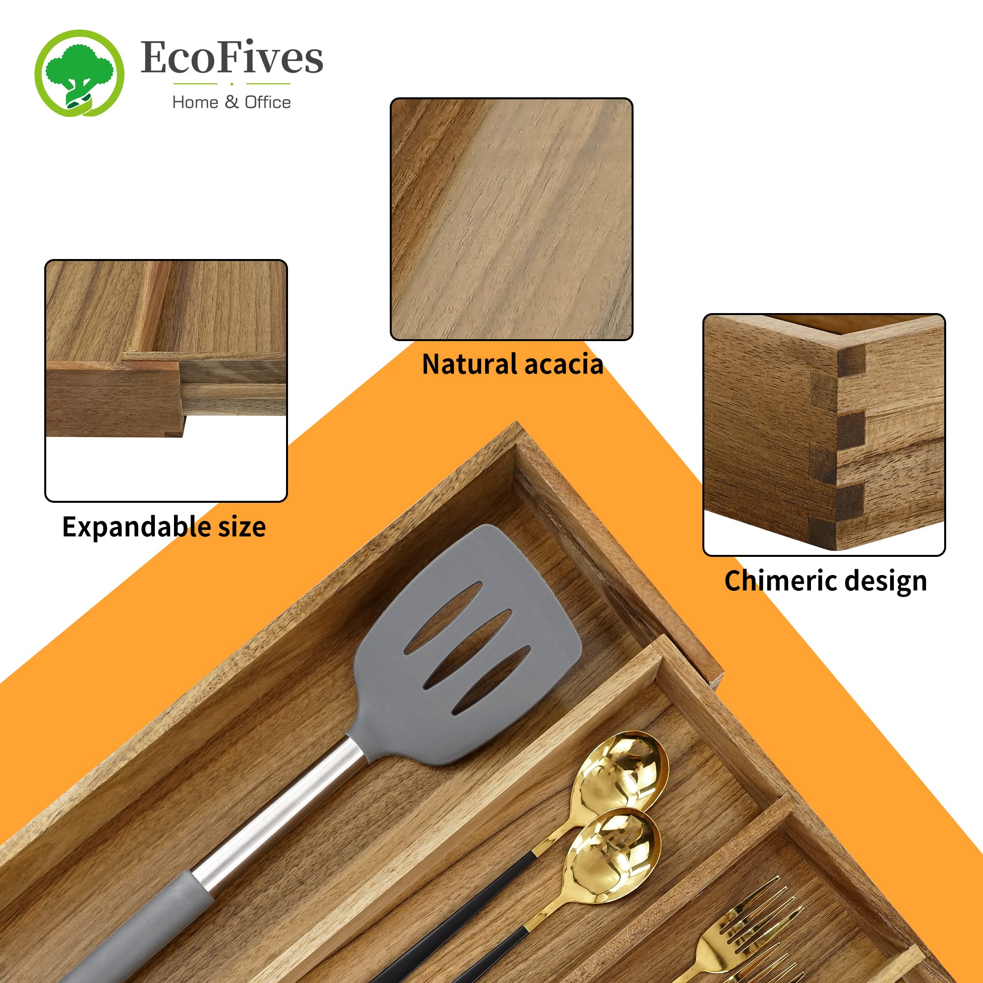 EcoFives Drawer organizer arranged in a practical top-down setup.