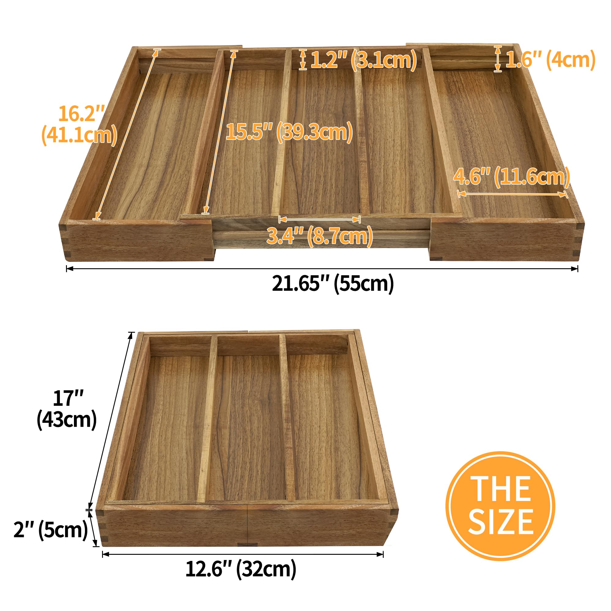 EcoFives Silverware organizer placed in a standard kitchen drawer for tidy storage.