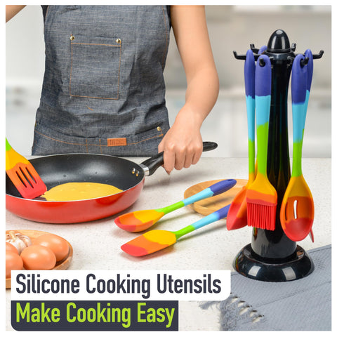 EcoGadgetz rainbow spatula set dishwasher safe for easy cleanup