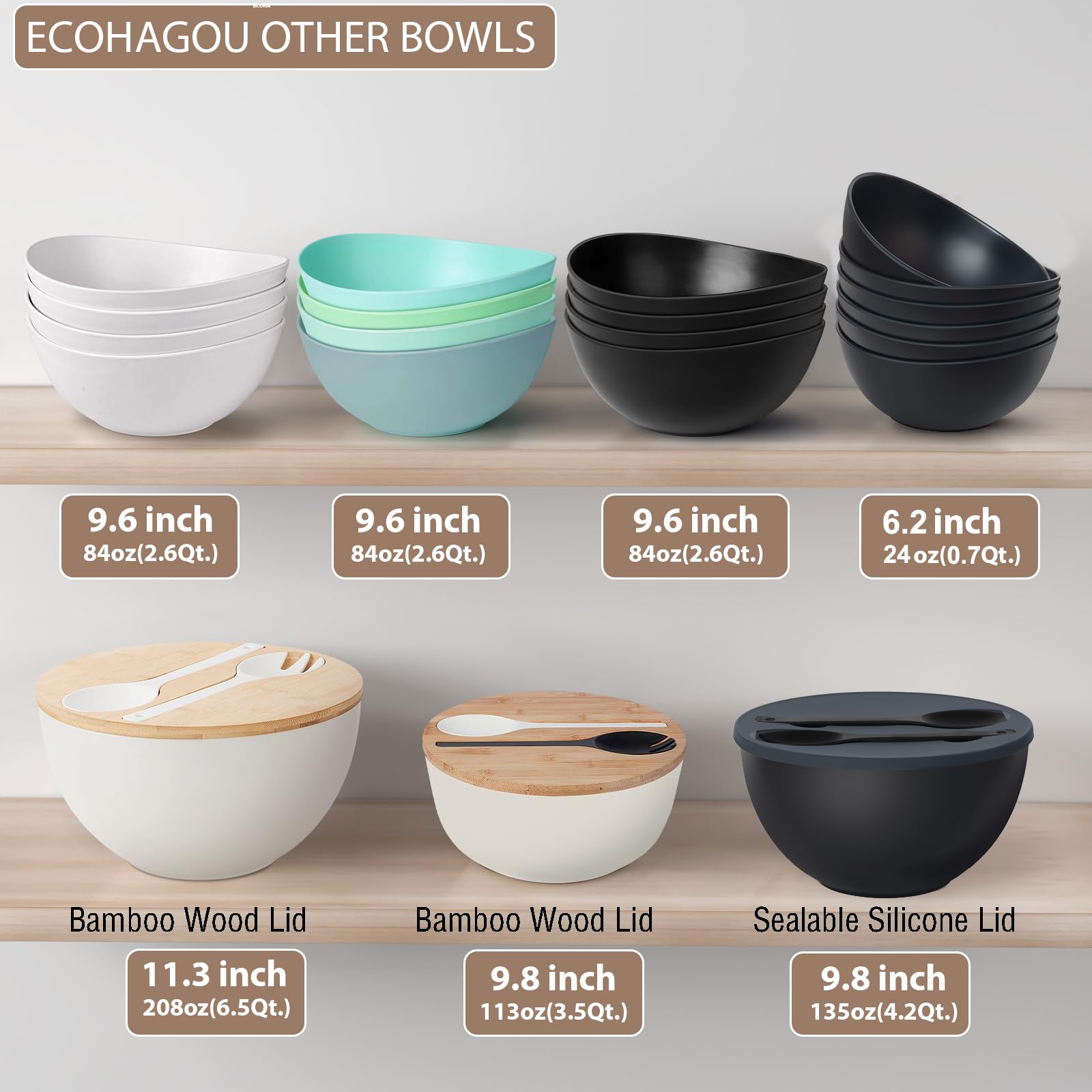 ECOHAGOU serving bowl set ideal for gatherings.