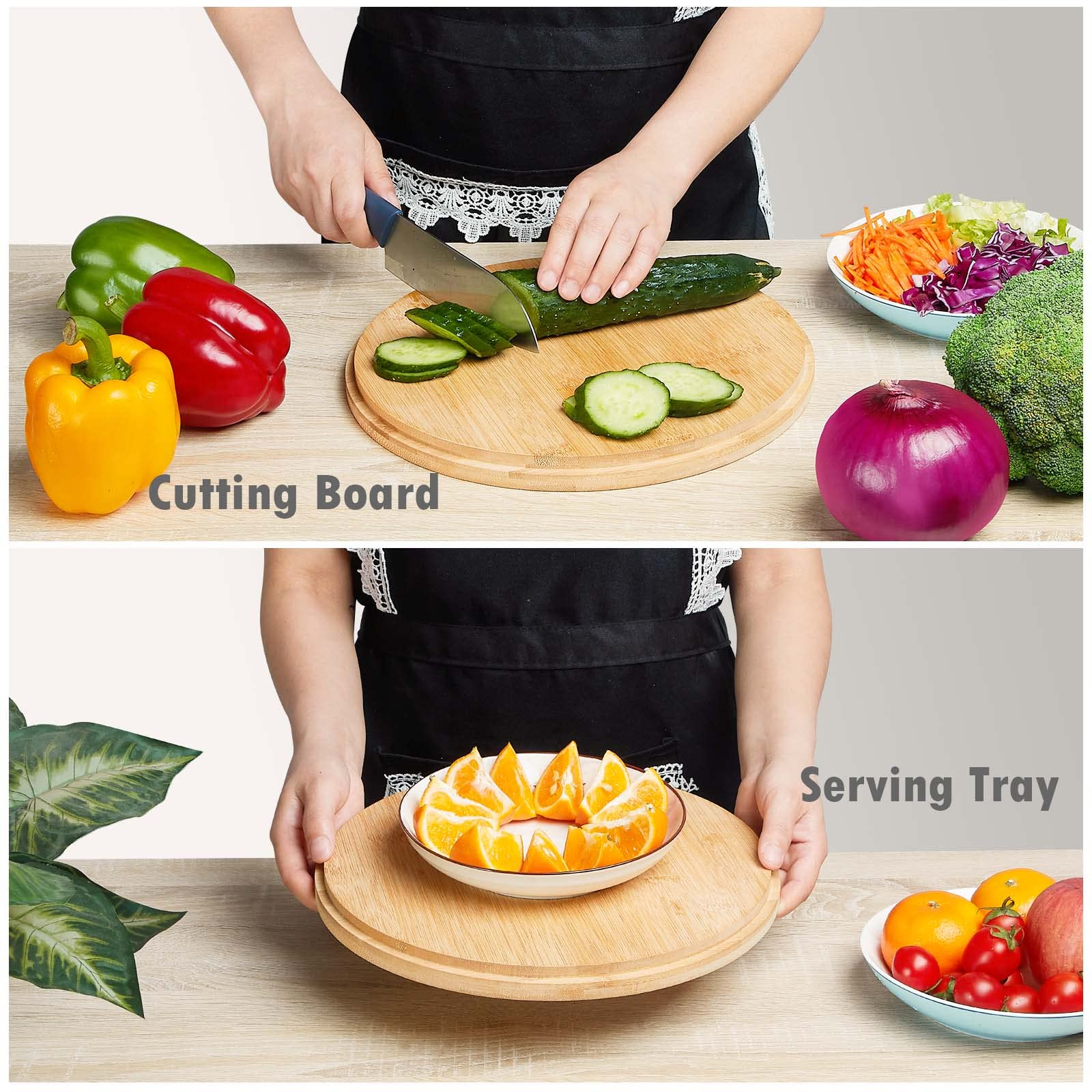 ECOHAGOU serving spoon and fork paired with the bowl for easy tossing.