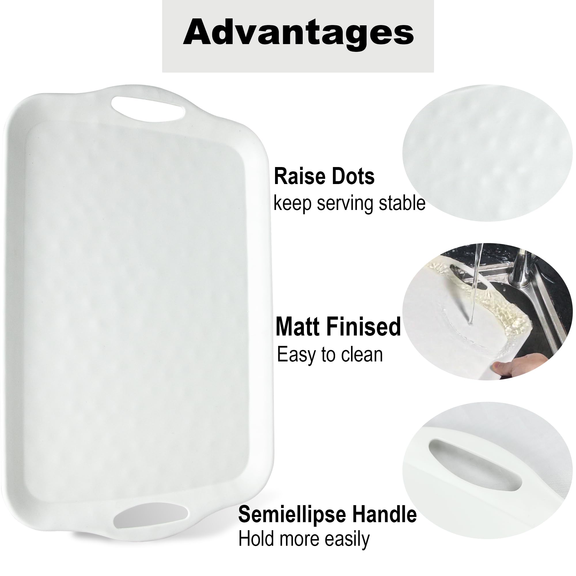 ECOIOU dishwasher-safe white tray for simple cleanup after meals.