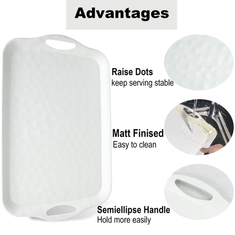 ECOIOU dishwasher-safe white tray for simple cleanup after meals.