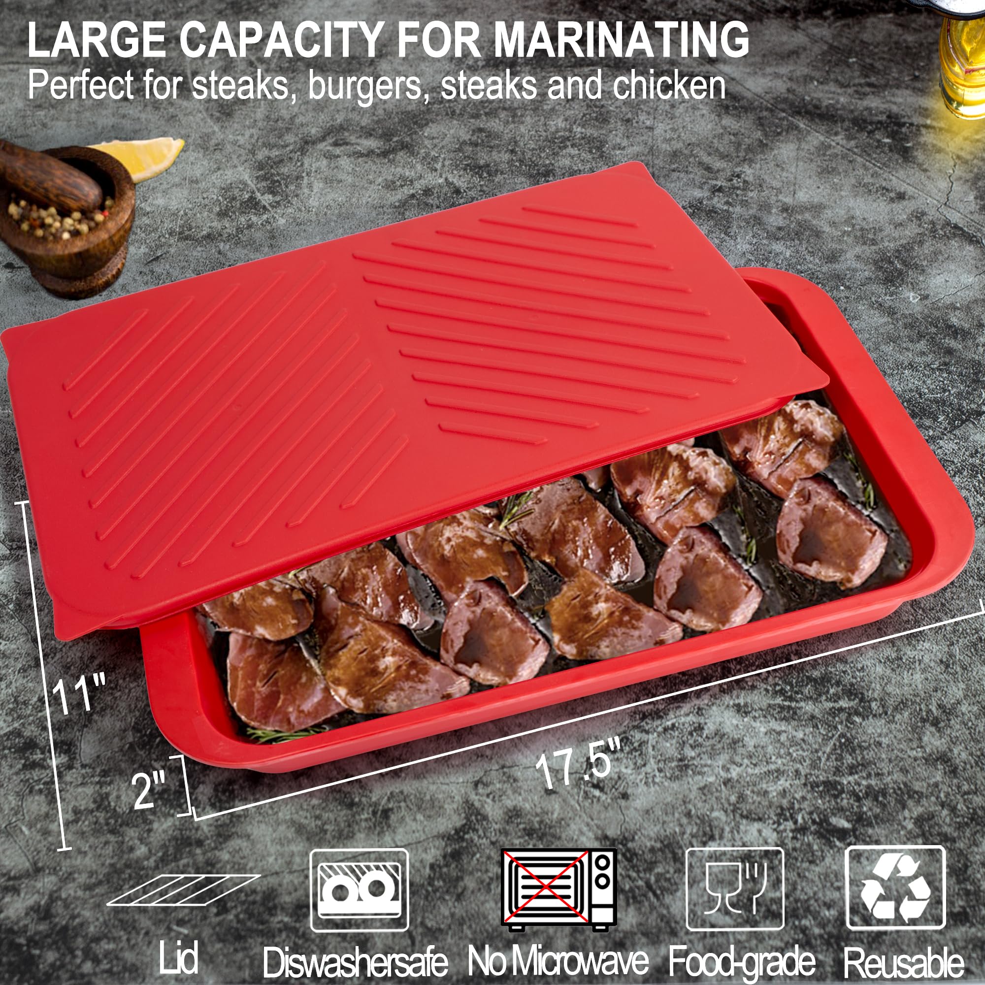 ECOIOU grilling tray with lid for safe transport of raw meat