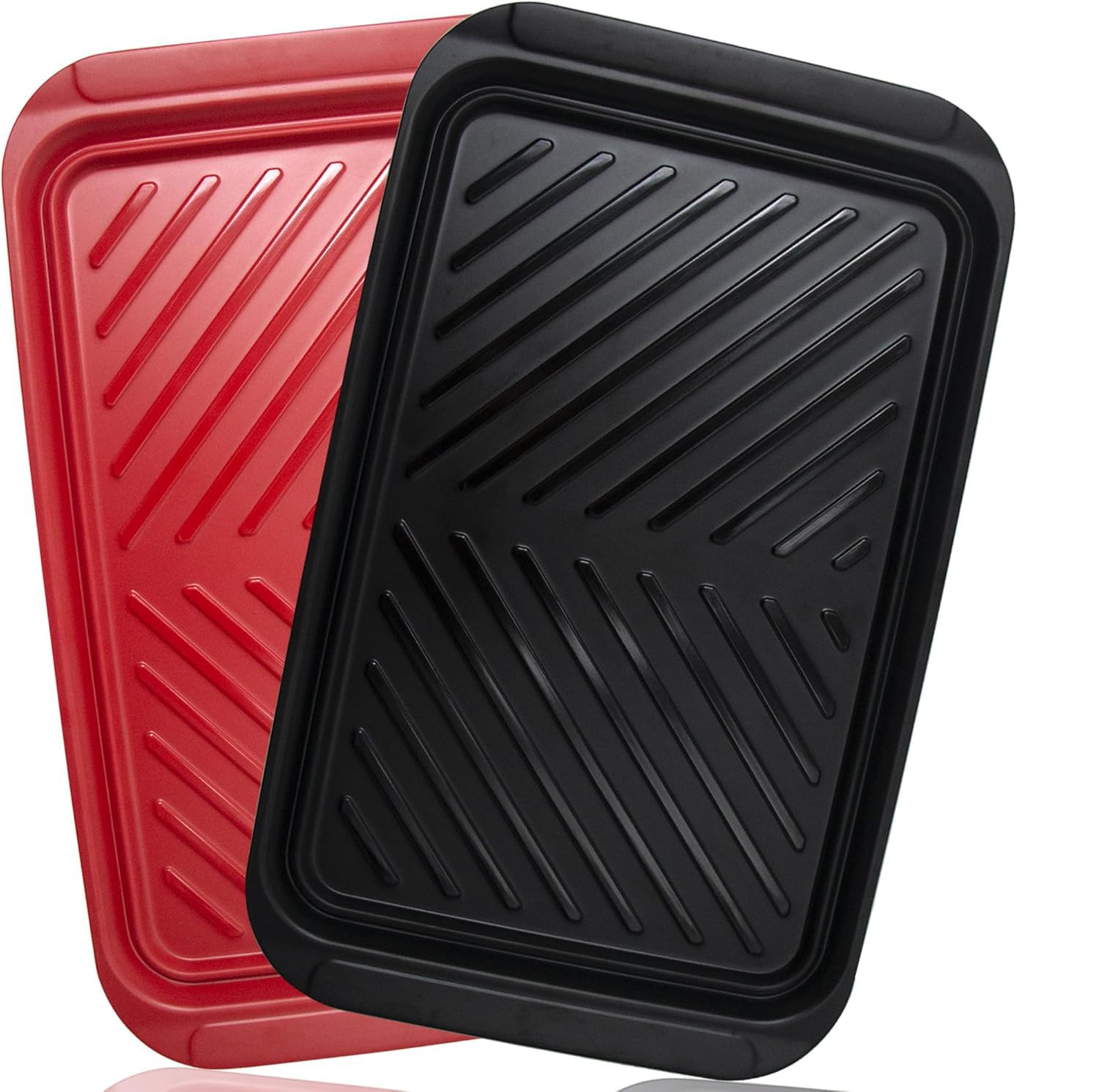 ECOIOU large red grilling tray for raw prep and transport to the grill