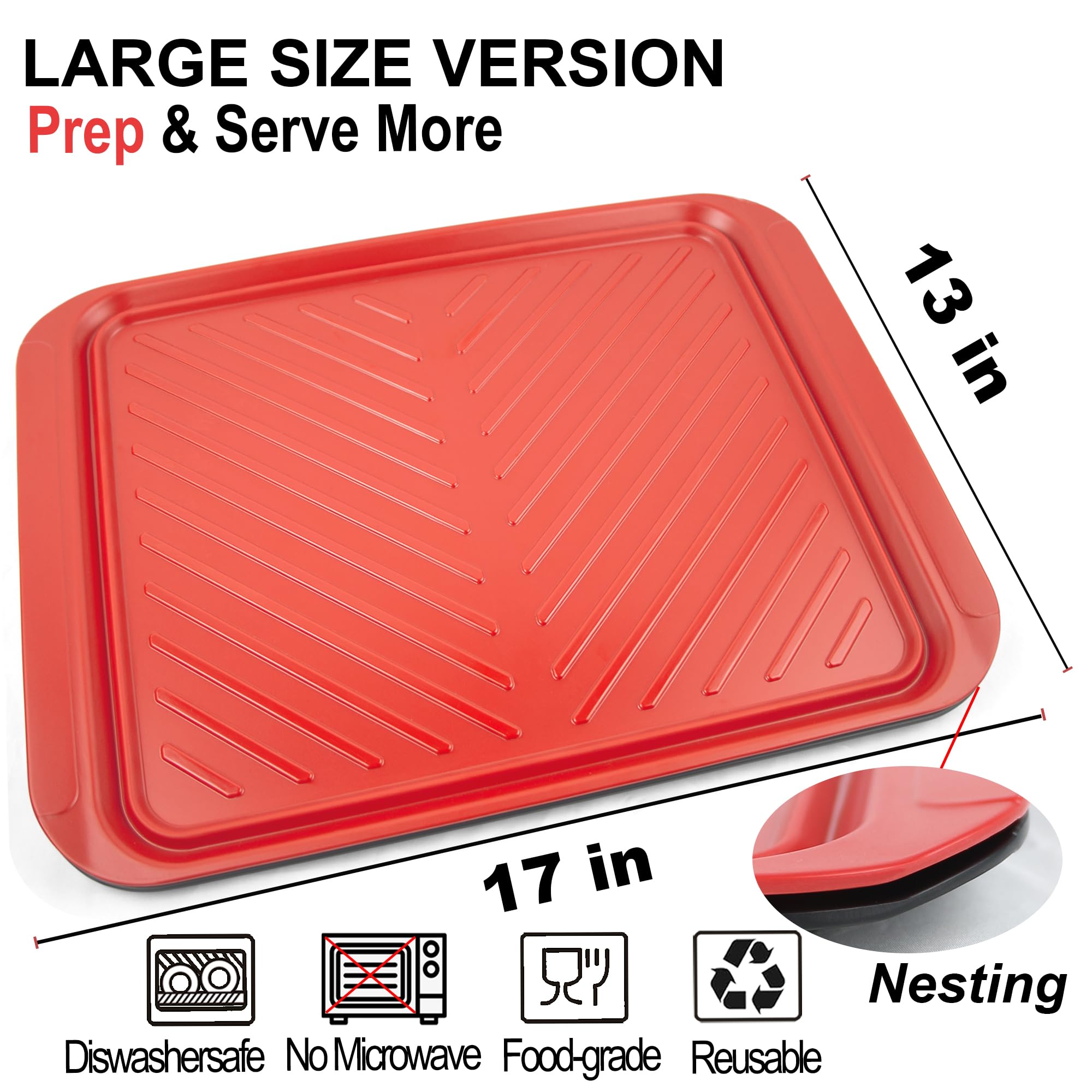 ECOIOU black serving tray for cooked foods, catches juices