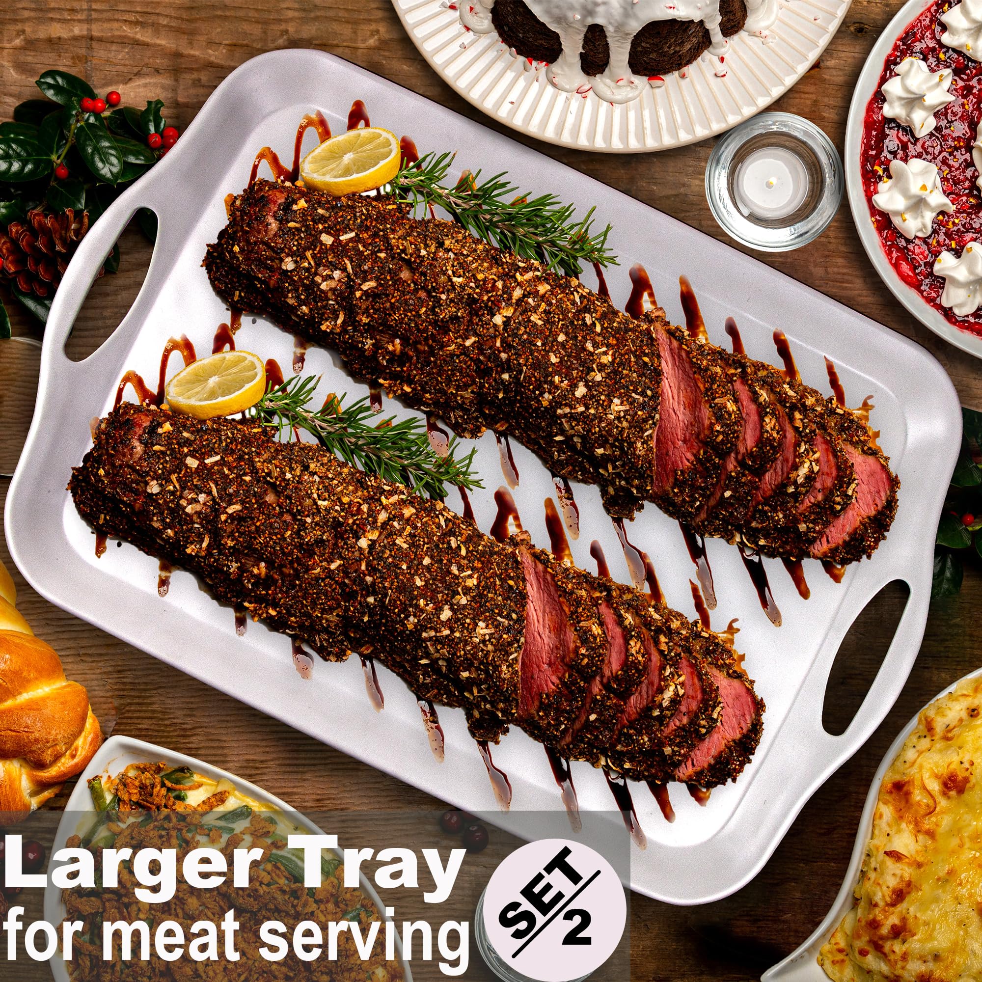 ECOIOU raised-dots texture tray enhances presentation and stability.