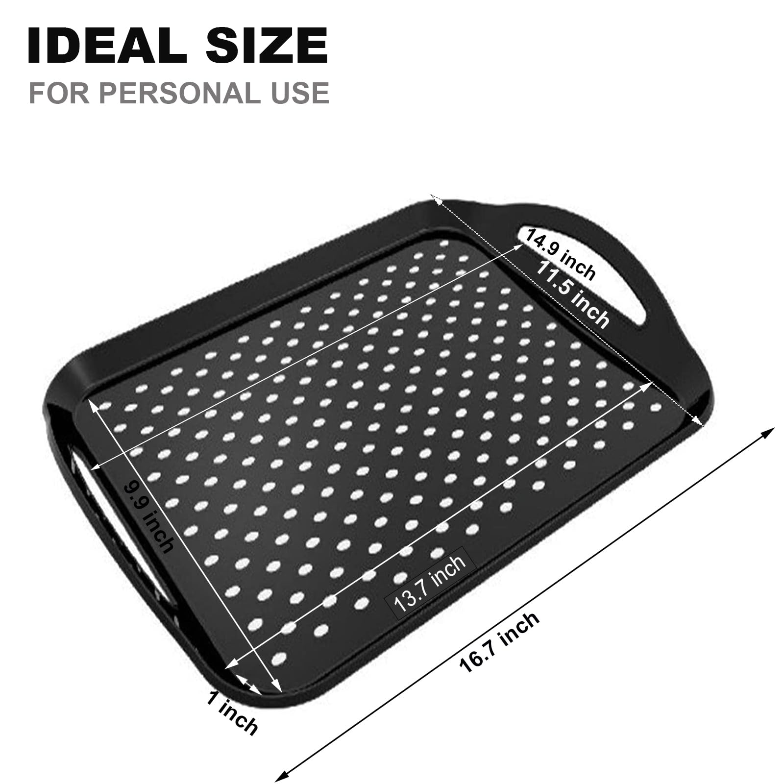 ECOIOU rectangular tray carries two mugs and a coffee pot with ease.
