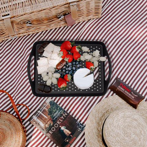 ECOIOU versatile tray for breakfasts, picnics, or TV snacks.