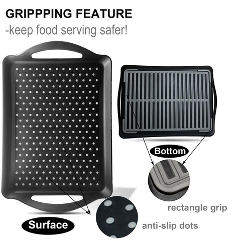 ECOIOU tray underside grips prevent slipping on any surface during transport.