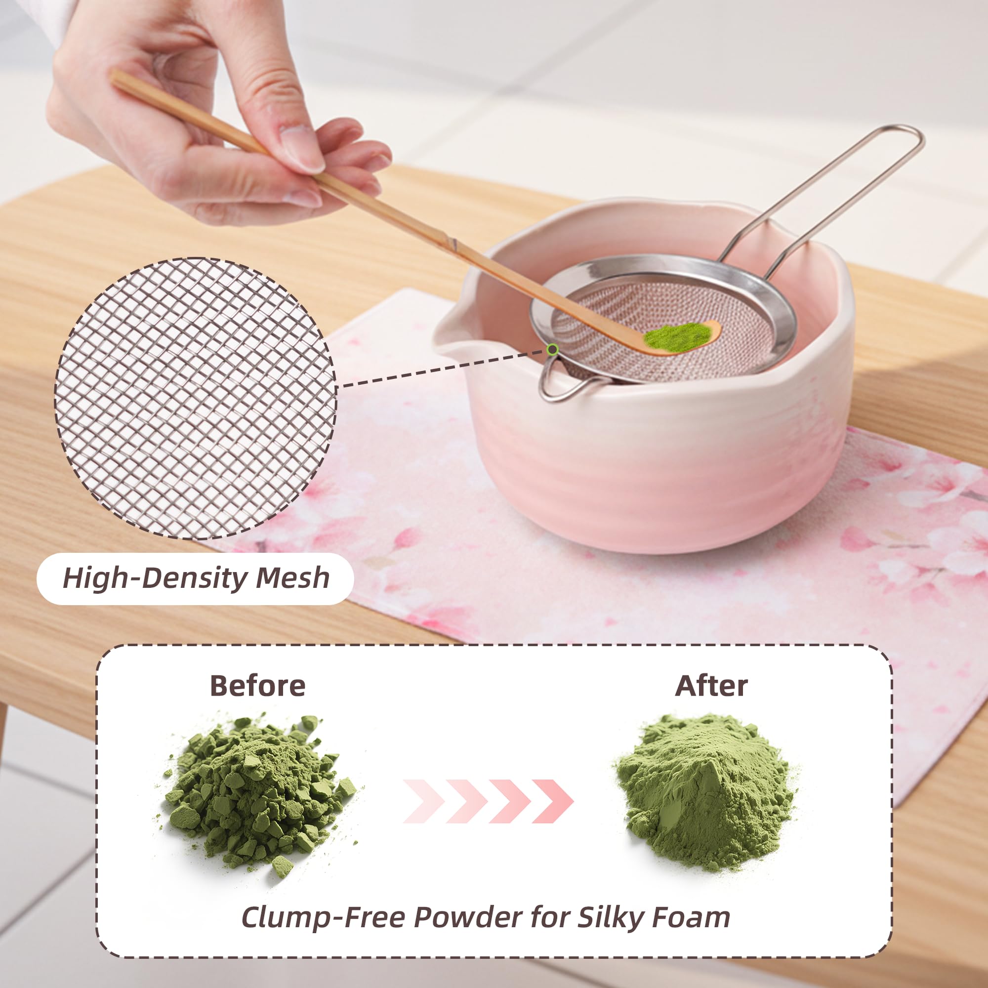 ECOLEMON stainless steel sifter helps prevent clumps