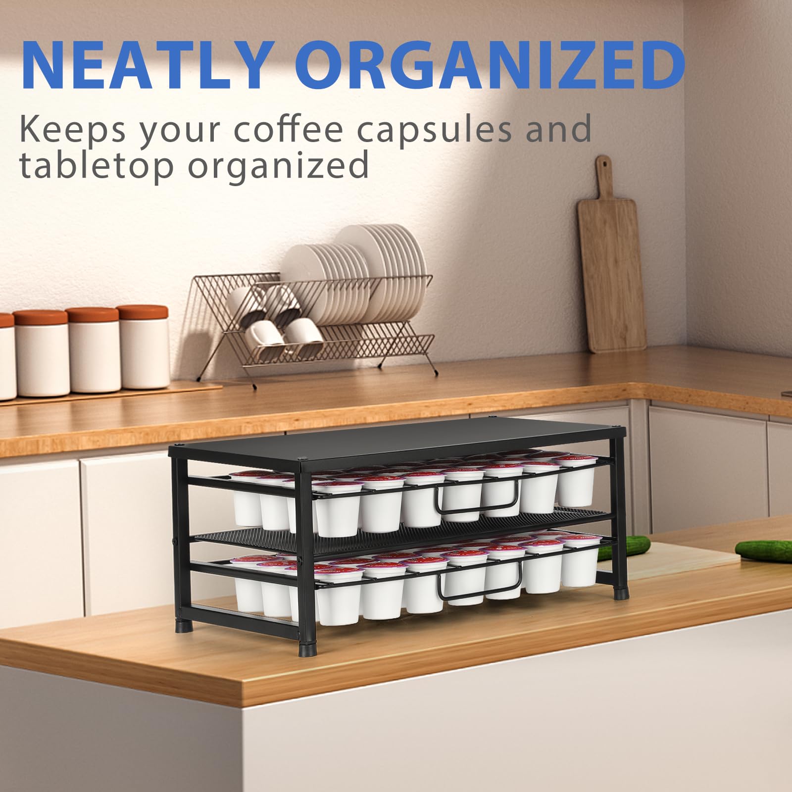 ECOLOVI K Cup Holder frosted black finish adds a modern touch to any kitchen.