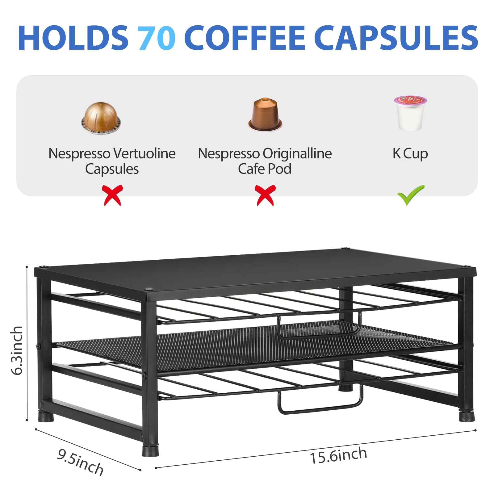 ECOLOVI K Cup Holder with two sliding drawers for quick flavor access.