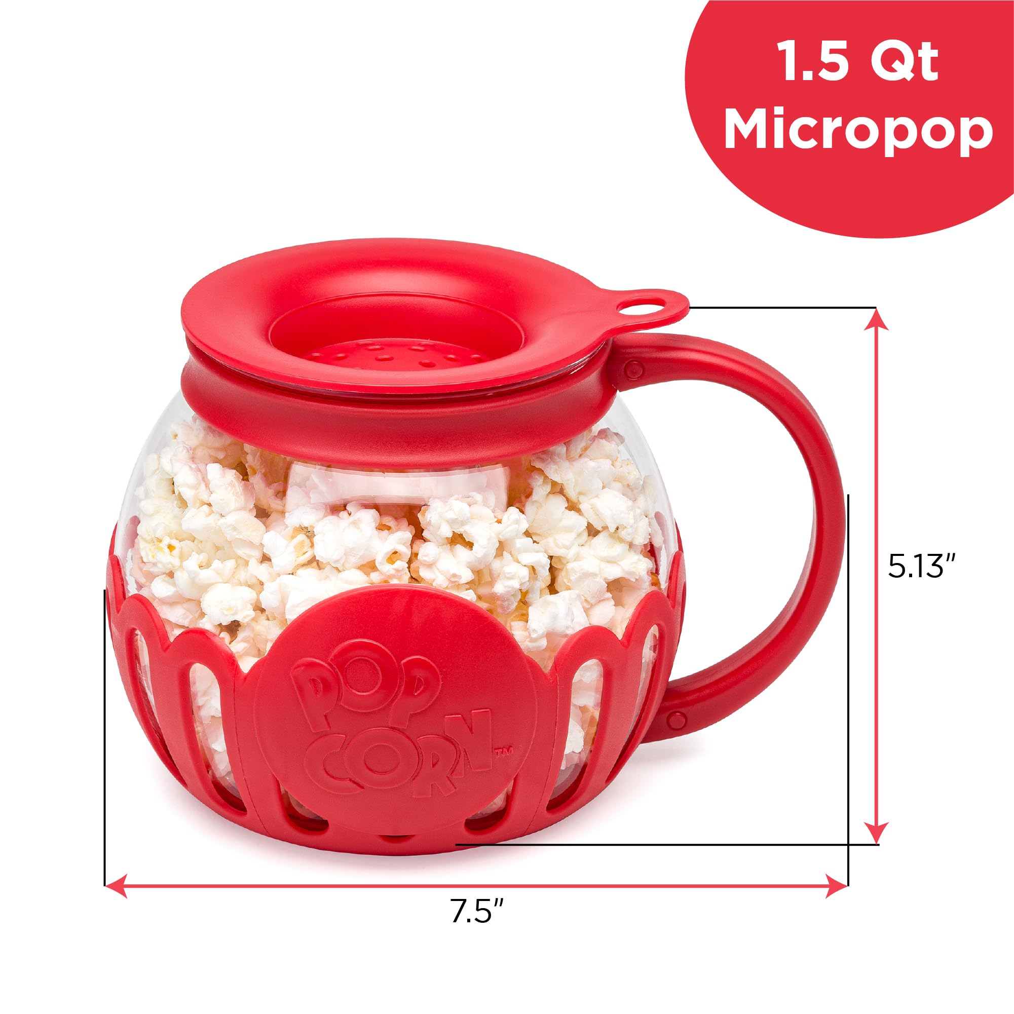 Ecolution 1.5-quart red popcorn popper for quick movie night snacks