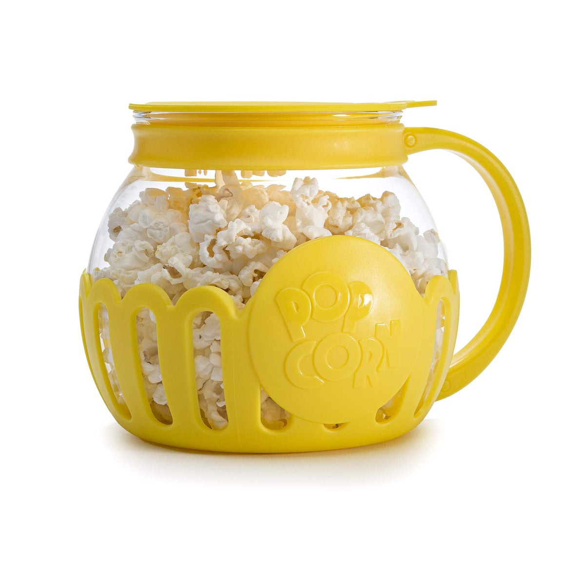 Ecolution Micro-Pop yellow popcorn popper with glass body for oil-free popping