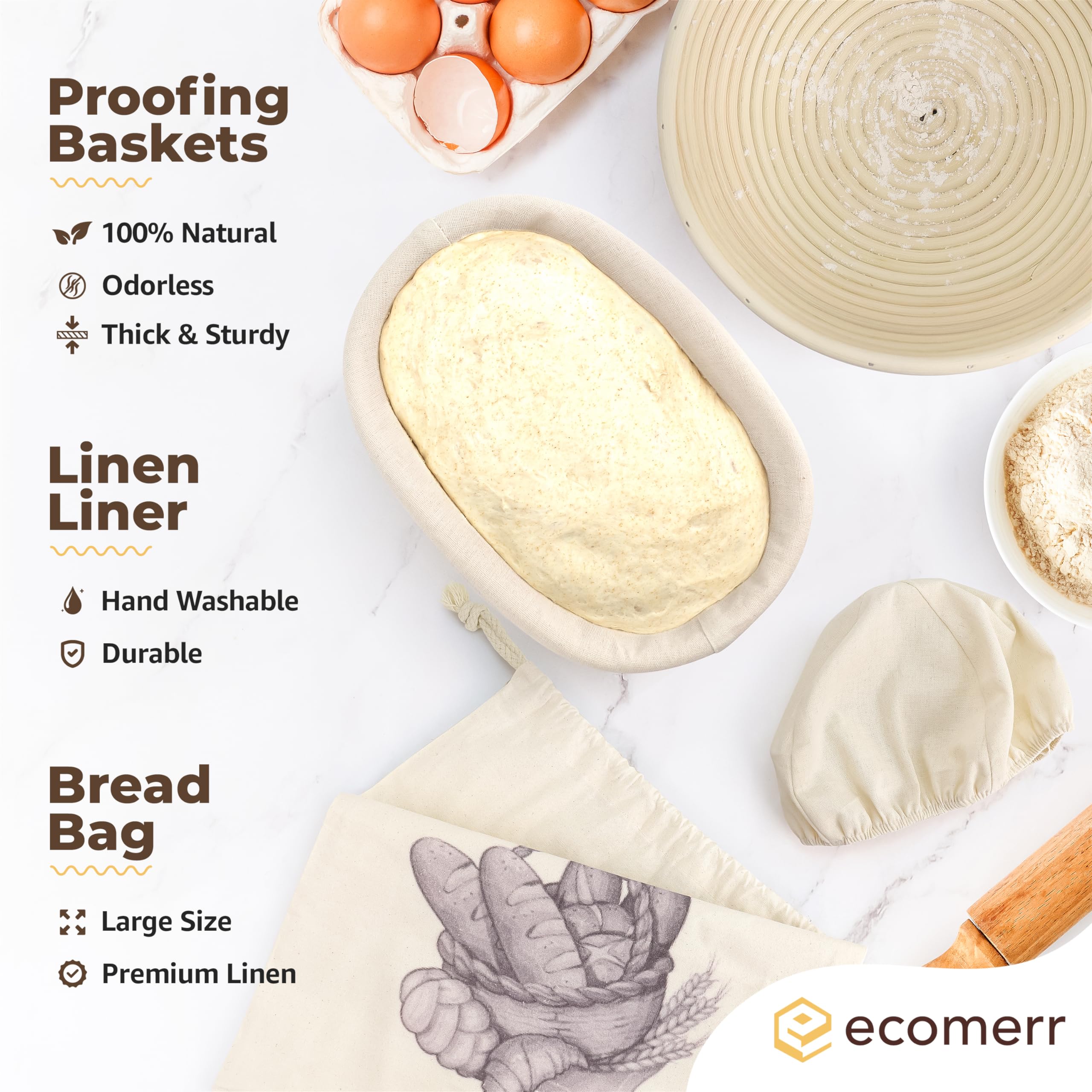 ECOMERR dough scrapers set for clean prep and dough handling