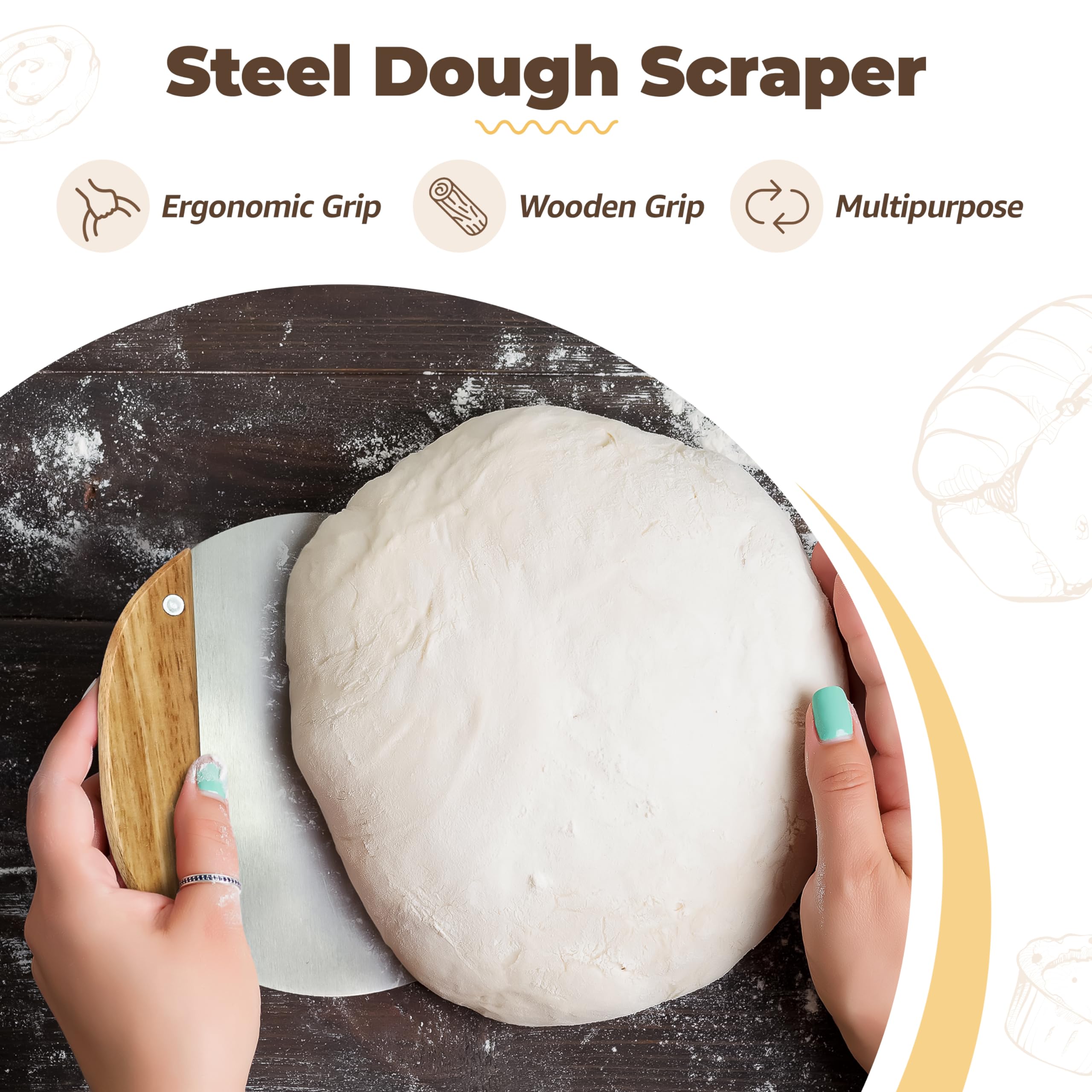 ECOMERR dough whisk for smooth mixing and starter prep