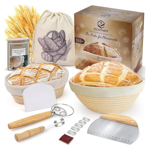ECOMERR round banneton basket for proofing dough with smooth surface and even flour release
