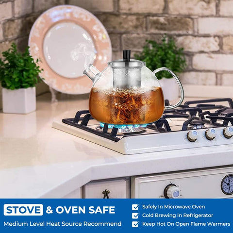 Ecooe 2000ml capacity teapot perfect for eight cups of tea