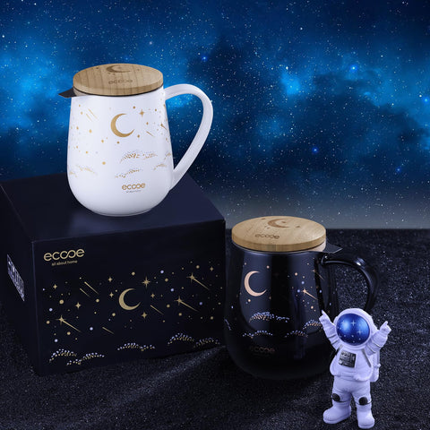 ecooe 600ml teacup with removable infuser in a cozy home setting.