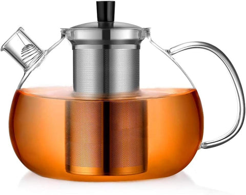 Ecooe 67oz glass teapot with infuser for clear, flavorful brews