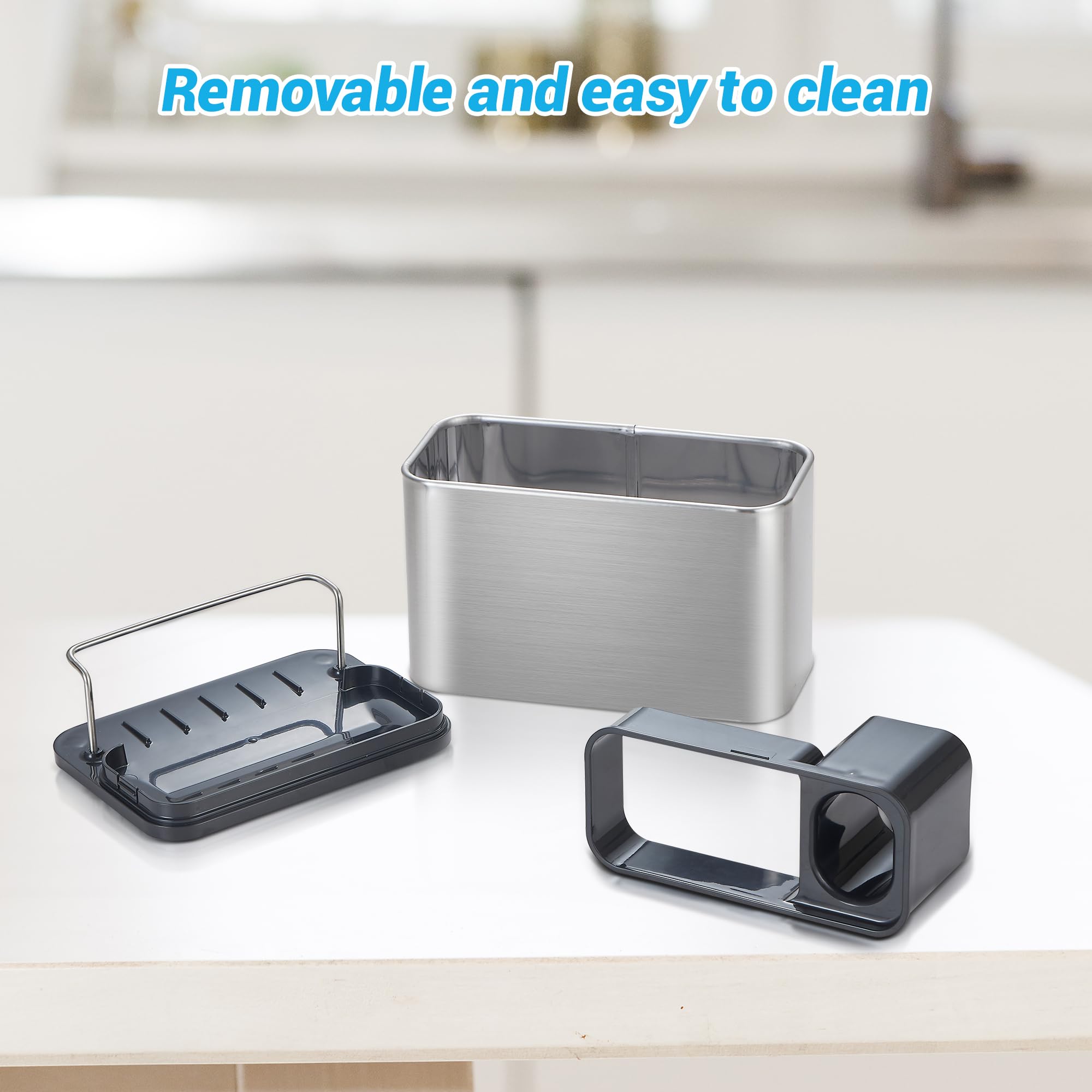 Ecookware by LGX compact sink caddy fits varying sink sizes.