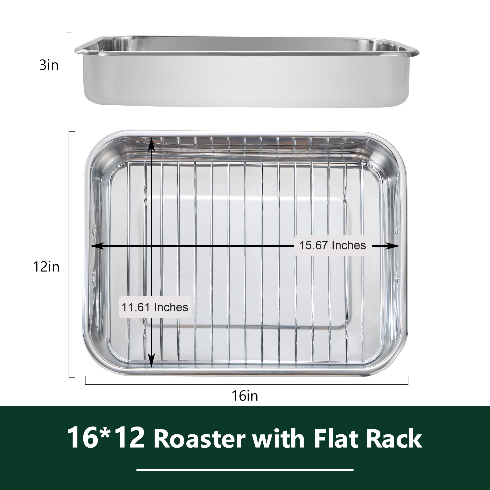 Ecookware by LGX heavy-duty stainless roaster for uniform browning.