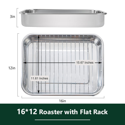 Ecookware by LGX heavy-duty stainless roaster for uniform browning.