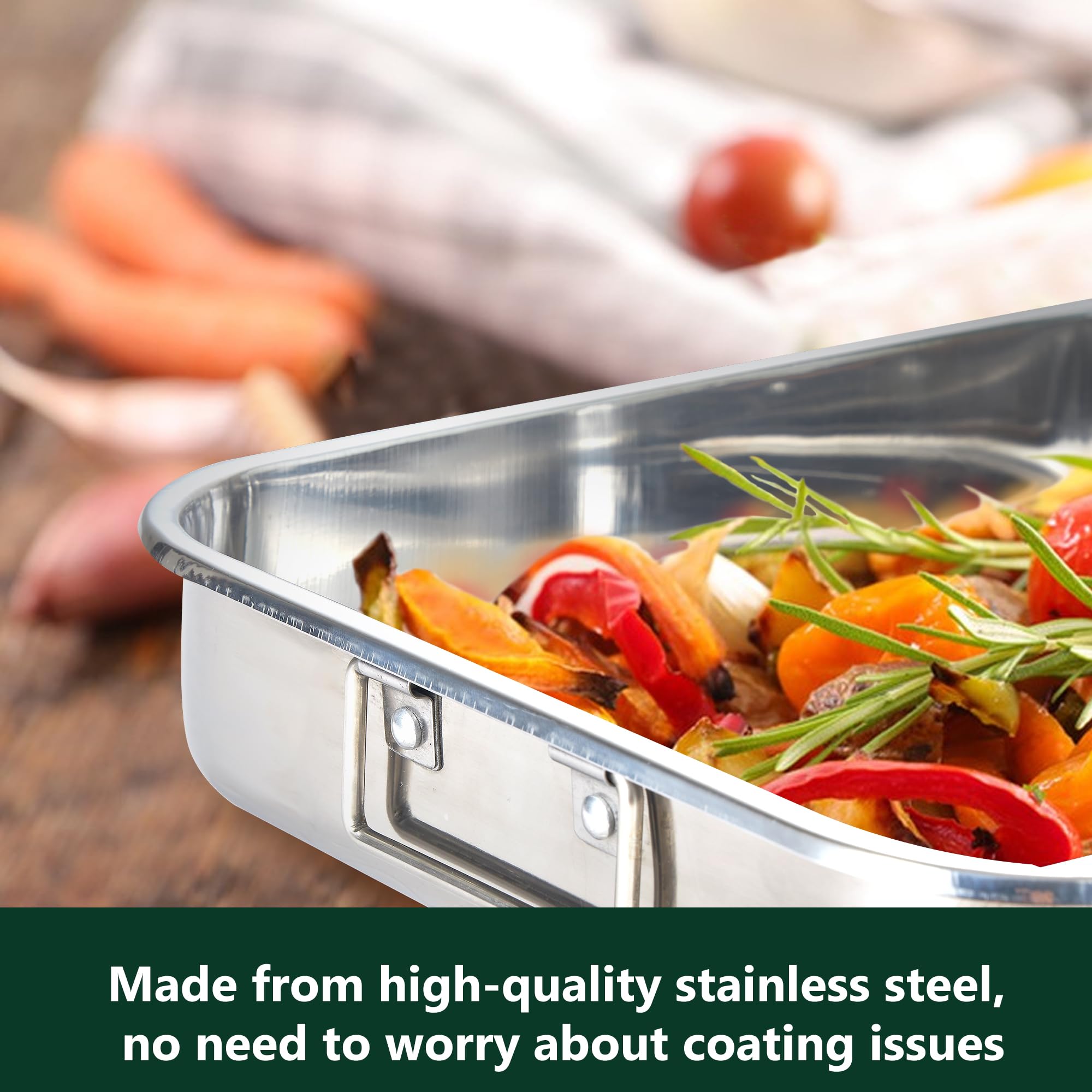 Ecookware by LGX versatile pan suitable for meats and vegetables.
